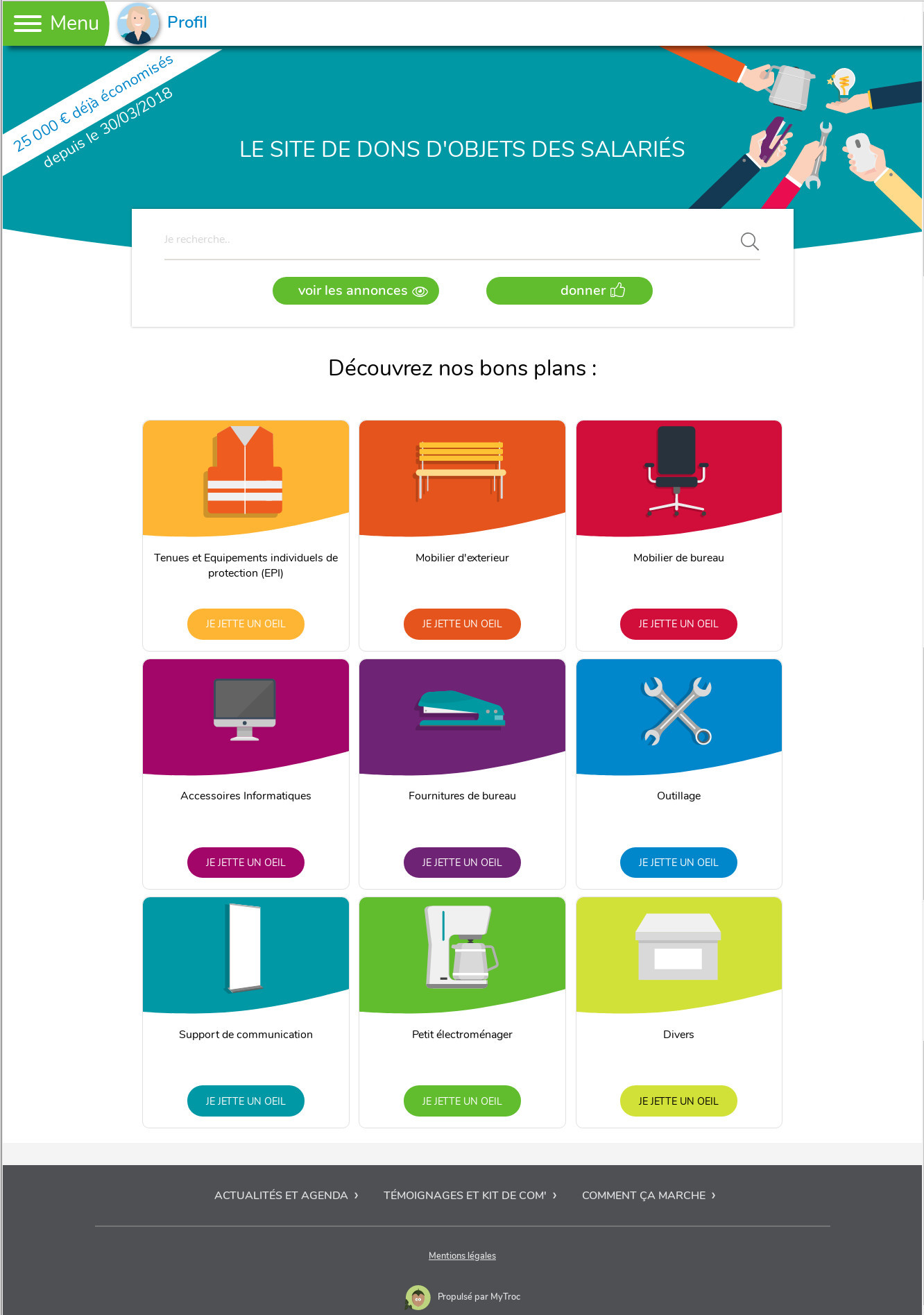 MyTroc.pro plateforme de don et de réemploi en entrprise