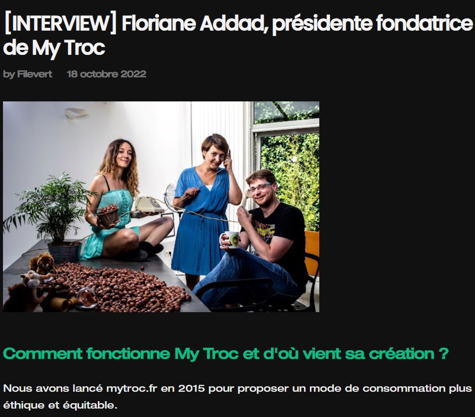 Floriane Addad, présidente fondatrice de MyTroc